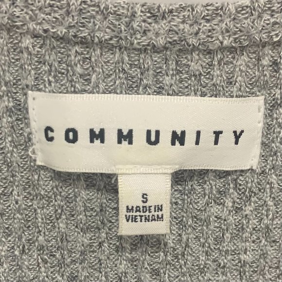Community Parfit V Neck Ribbed Knit Dress Grey S - Picture 8 of 9